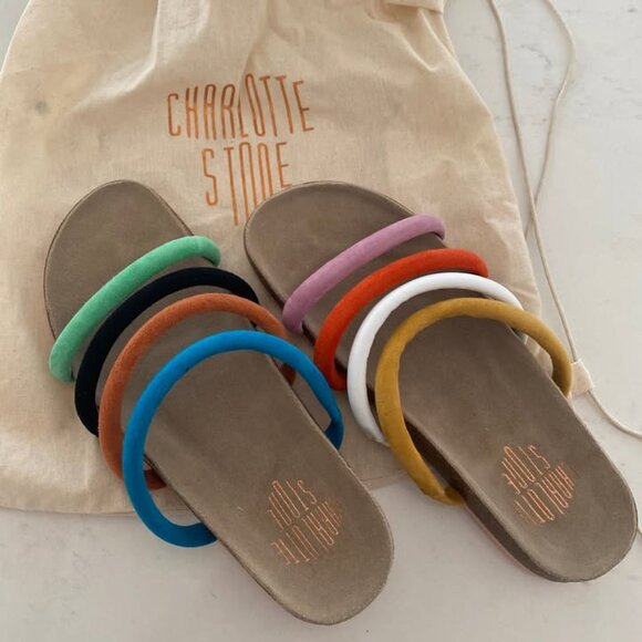 NEW: Charlotte Stone - Gloria Suede Slip-On Sandal - 7 - Picture 3 of 3